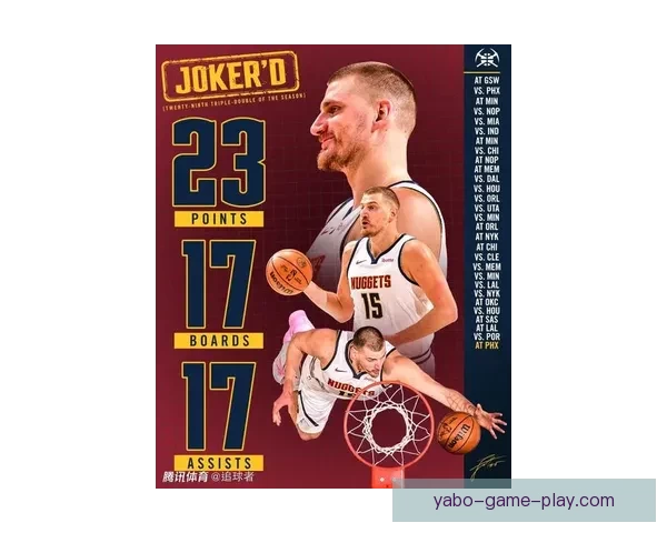 约基奇仅差51助攻冲击历史第一神迹 有望成为首位连年场均三双中锋